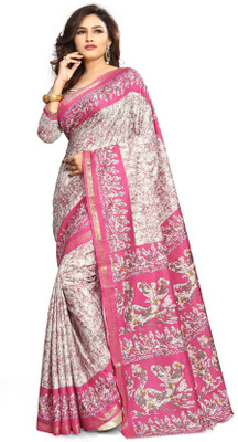 AJS Printed Bollywood Art Silk Saree(Multicolor)