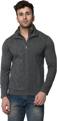 Jangoboy Self Design Men High Neck Grey T-Shirt