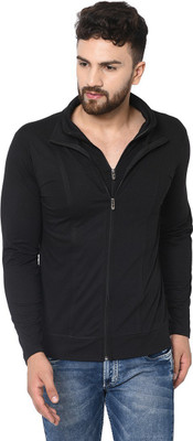 Jangoboy Solid Men Polo Neck Black T-Shirt