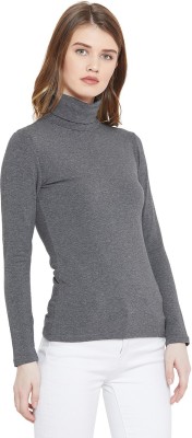 LE BOURGEOIS Casual Full Sleeve Solid Women Grey Top