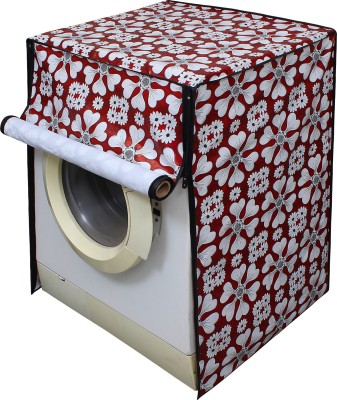 LITHARA Front Loading Washing Machine  Cover(Width: 60.96 cm, Maroon, White)