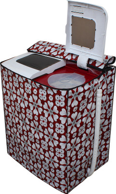LITHARA Semi-Automatic Washing Machine  Cover(Width: 82.55 cm, Maroon, White)