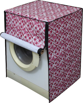 LITHARA Front Loading Washing Machine  Cover(Width: 60.96 cm, Pink, White)