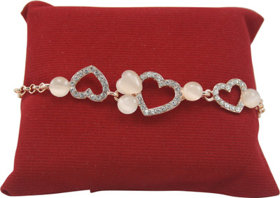 jashan accessories Stainless Steel Cubic Zirconia Rhodium Bracelet