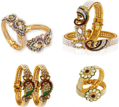JSD Alloy Gold-plated Bracelet Set(Pack of 8)