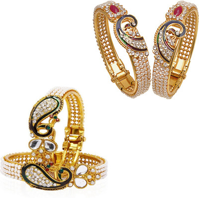 JSD Alloy Gold-plated Bangle Set(Pack of 4)