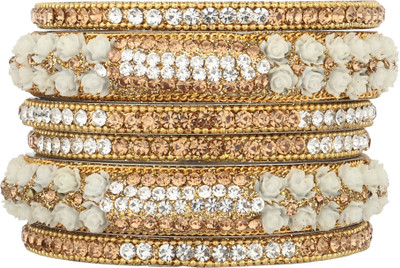 Unique Collection Alloy Brass Bangle Set(Pack of 6)