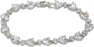 jashan accessories Stainless Steel Cubic Zirconia Rhodium Bracelet