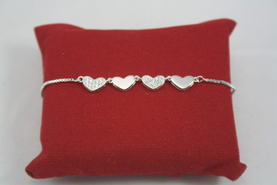 jashan accessories Stainless Steel Cubic Zirconia Rhodium Bracelet