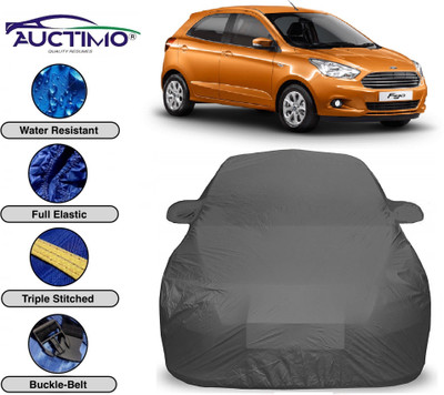 AUCTIMO Car Cover For Ford Figo (With Mirror Pockets)(Grey)
