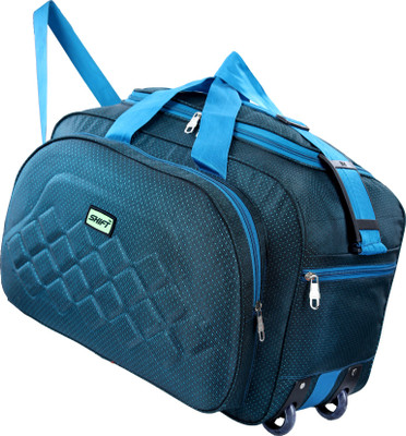 SHIFT (Expandable) Waterproof Polyester Lightweight 40 L Luggage Turquoise Travel Duffel Bag with 2 Wheels Duffel With Wheels (Strolley)