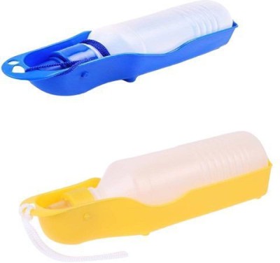 PSK PET MART Bottle Plastic Pet Bowl & Bottle(500 ml Blue, Yellow)