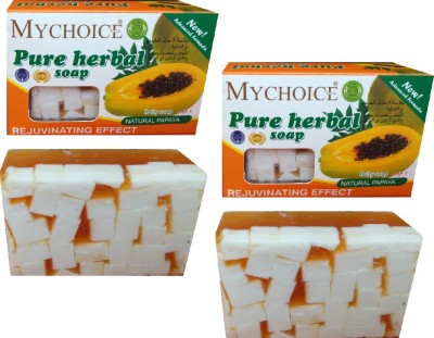 My Choice Natural Pure Herbal papaya Soap For Anti Pimple(Pack Of 2)(2 x 50 g)