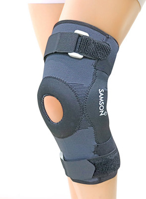 Samson Knee Cap Hinged With Open Patella Gel Pad-Xtra Large Knee, Calf & Thigh Support(Black)