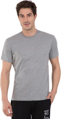 JOCKEY Solid Men Round Neck Grey T-Shirt