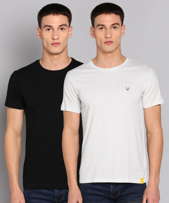 Allen Solly Solid Men Round Neck Black T-Shirt