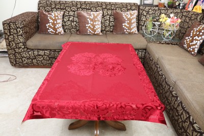 Sunrise Printed 4 Seater Table Cover(Maroon, Velvet)