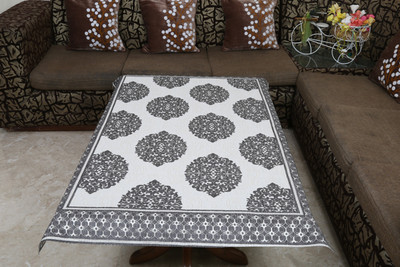 Sunrise Printed 4 Seater Table Cover(Grey, Polyester)