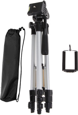 LIFEMUSIC 3110 Portable tripod|| Tripod(Silver & Black, Supports Up to 1500 g)