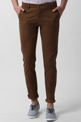 Peter England Slim Fit Men Brown Trousers