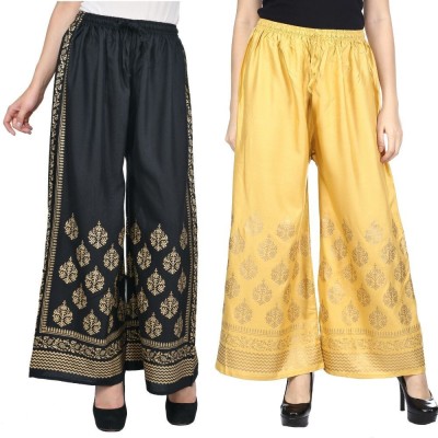 Fabrify Relaxed Women Black, Yellow Trousers