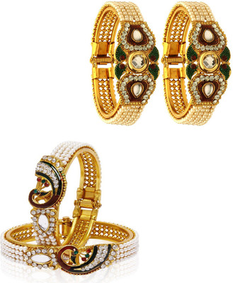 JSD Alloy Gold-plated Bangle Set(Pack of 4)