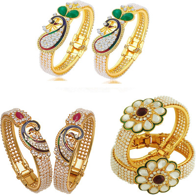 JSD Alloy Gold-plated Bracelet Set(Pack of 6)