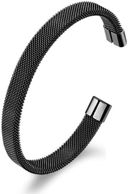 the jewelbox Stainless Steel Black Silver Cuff
