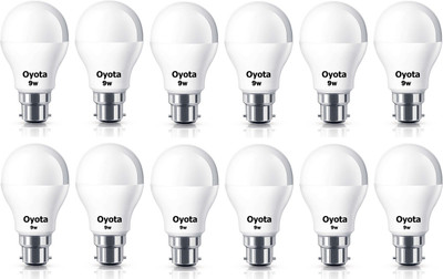 Oyota 9 W Basic Standard B22 LED Bulb(White, Pack of 12)