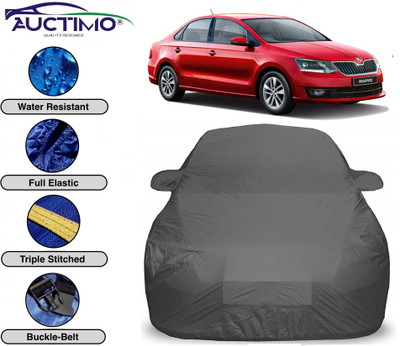 AUCTIMO Car Cover For Skoda Rapid (With Mirror Pockets)(Grey)