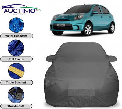 AUCTIMO Car Cover For Nissan Micra Active (With Mirror Pockets)(Grey)