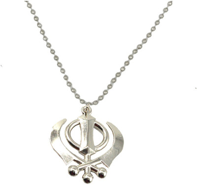 faynci Car Hanging Charm, Car Decorative Feng Shui Designer Metal Spiritual Double Sided Khanda Hanging Ornament Car Hanging Ornament(Pack of 1)