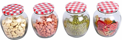 Avastro Glass Grocery Container  - 350 ml(Pack of 4, Clear)