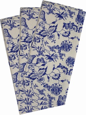 AIRWILL Blue Cotton Kitchen Linen Set(Pack of 3)