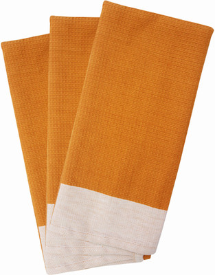 AIRWILL Orange Cotton Kitchen Linen Set(Pack of 3)