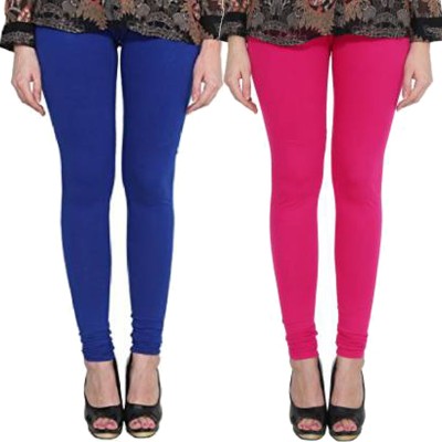 Clarita Churidar  Ethnic Wear Legging(Blue, Pink, Solid)