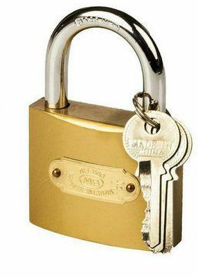 Kaijing Brass Padlock with 3 Keys Suitable for Home and Office Security Purpose 38 MM Padlock(Gold)