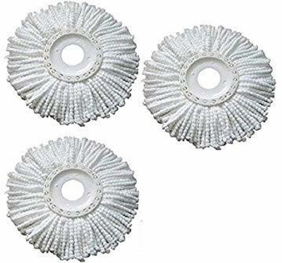 Diem 360 Degree Rotating Magic Spin Mop Refill, White (Pack of 3) Wipes(White)