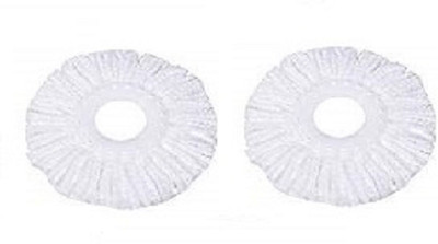 Diem Runwet 360 Degree Rotating Magic Spin Mop Refill, White (Pack of 2) Wipes(White)