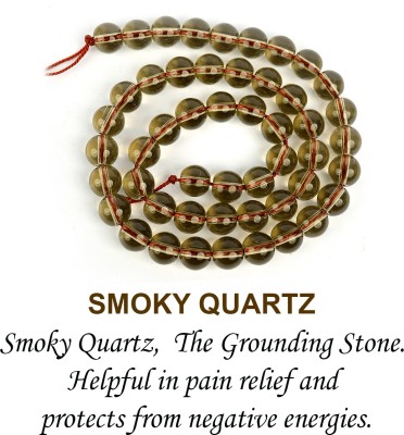 REIKI CRYSTAL PRODUCTS Smoky Quartz Crystal Stone 8 mm Round Beads for for Jewellery Making Necklace Bracelet Mala Beads Quartz Crystal Necklace