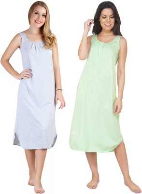 Blazon Women Nighty(Light Green, Grey)