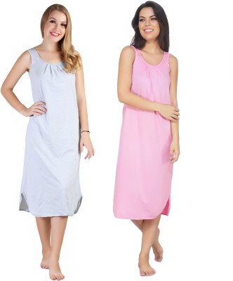 Blazon Women Nighty(Silver, Silver)