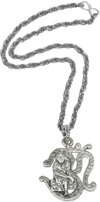 Shiv Jagdamba Religious Jewelry Lord Om Sai Baba Locket With Chain Sterling Silver Zinc, Alloy Pendant