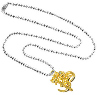 Shiv Jagdamba Religious Jewelry Om Trishul Shivling Gold-plated Zinc, Crystal Pendant