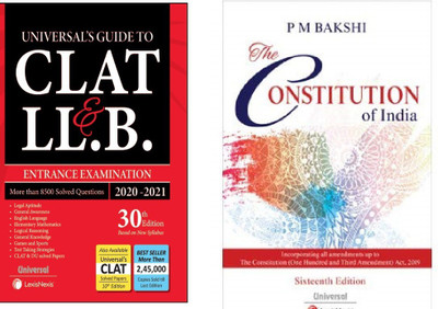 CLAT LLB Entrance Exam(Universal Guide To CLAT & LLB) With THE Constitution Of INDIA By P.M Bakshi (CLAT LLB,UNIVERSAL GUIDE,The Constitution Of India,PM Bakshi,English Medium)(Paperback, P.M Bakshi, UNIVERSAL)