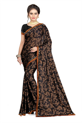 MINE CHOICE Self Design Bollywood Lycra Blend Saree(Multicolor)