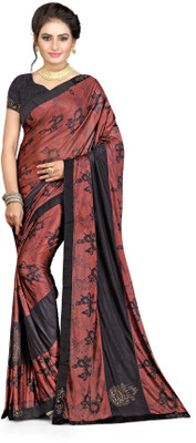 MINE CHOICE Self Design, Embellished, Solid/Plain Bollywood Lycra Blend Saree(Multicolor)