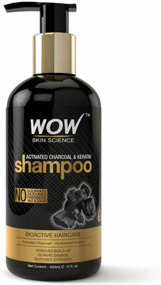 WOW SKIN SCIENCE Activated Charcoal & Keratin Shampoo - 300mL(300 ml)