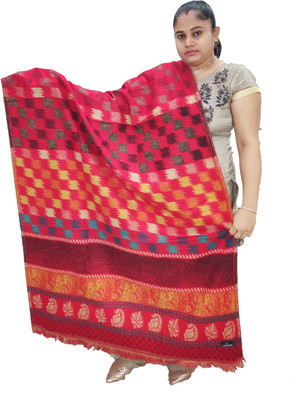 KAVIM Wool Self Design Women Shawl(Multicolor)
