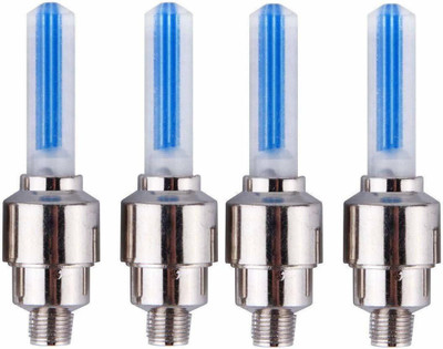 ShreNik Cycle Tyre Valve Cap LED Wheel Light For Bike Car Bicycle Universal Size Set of 4 LED Wheel Reflectors(Blue)